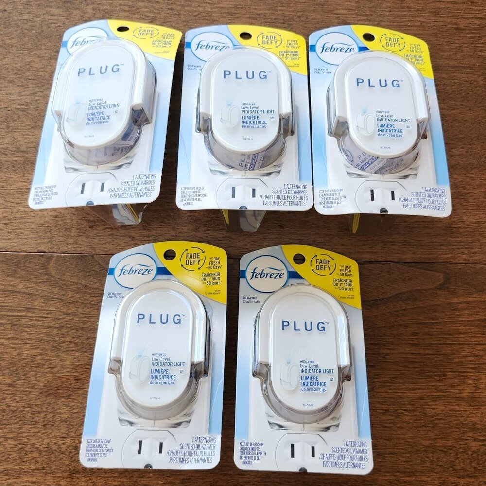 ATTRACTIVE Febreze Fade Defy Oil Warmer Plug Lot of 5 PLUGS ONLY BNIP